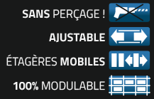 Lodus sans percage ajustable modulable