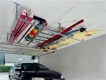systèmes d'accroches pour ski, pour le plafond du garage
