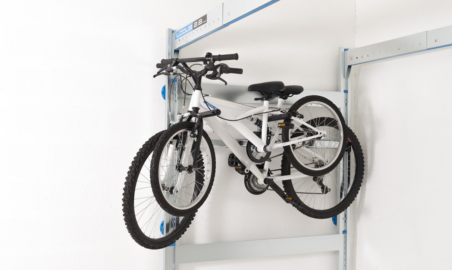 Porte vélo double escamotable pour rangement de garage Lodus , Ref:51051